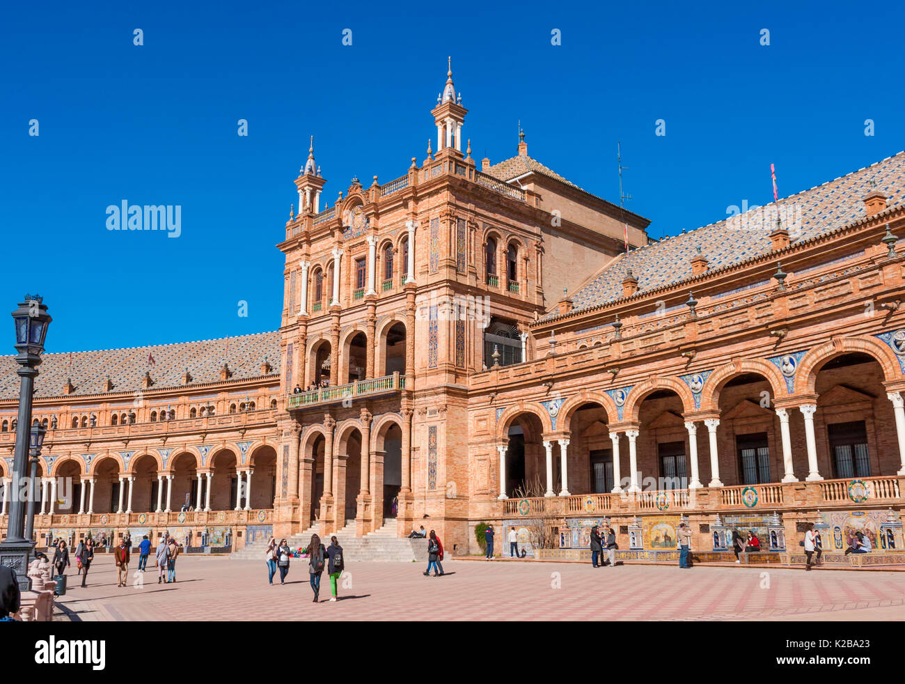 La Plaza de España, Parque de María Luisa, Siviglia, Spagna. Foto Stock