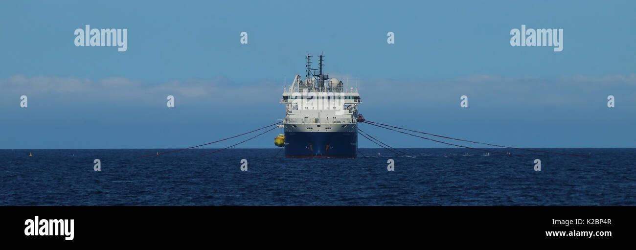 Rilevamento sismico nave "Western trident" effettuare indagine al campo degli anni Quaranta , Settembre 2015 Foto Stock