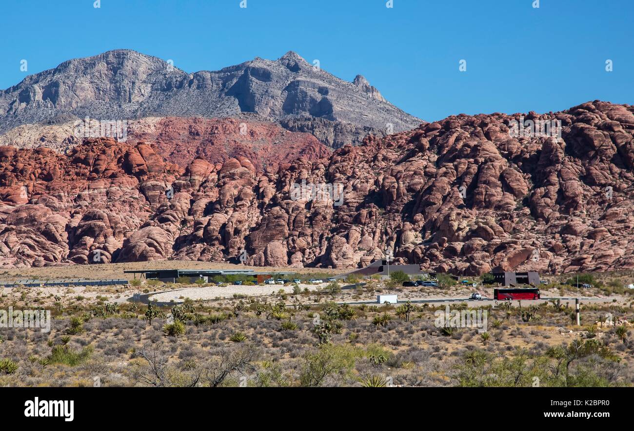Red formazioni rocciose presso il Red Rock Canyon National Conservation Area 27 Settembre 2016 vicino a Las Vegas, Nevada. Foto Stock