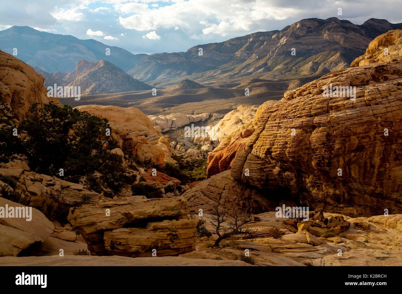 Red formazioni rocciose presso il Red Rock Canyon National Conservation Area 29 Settembre 2016 vicino a Las Vegas, Nevada. Foto Stock