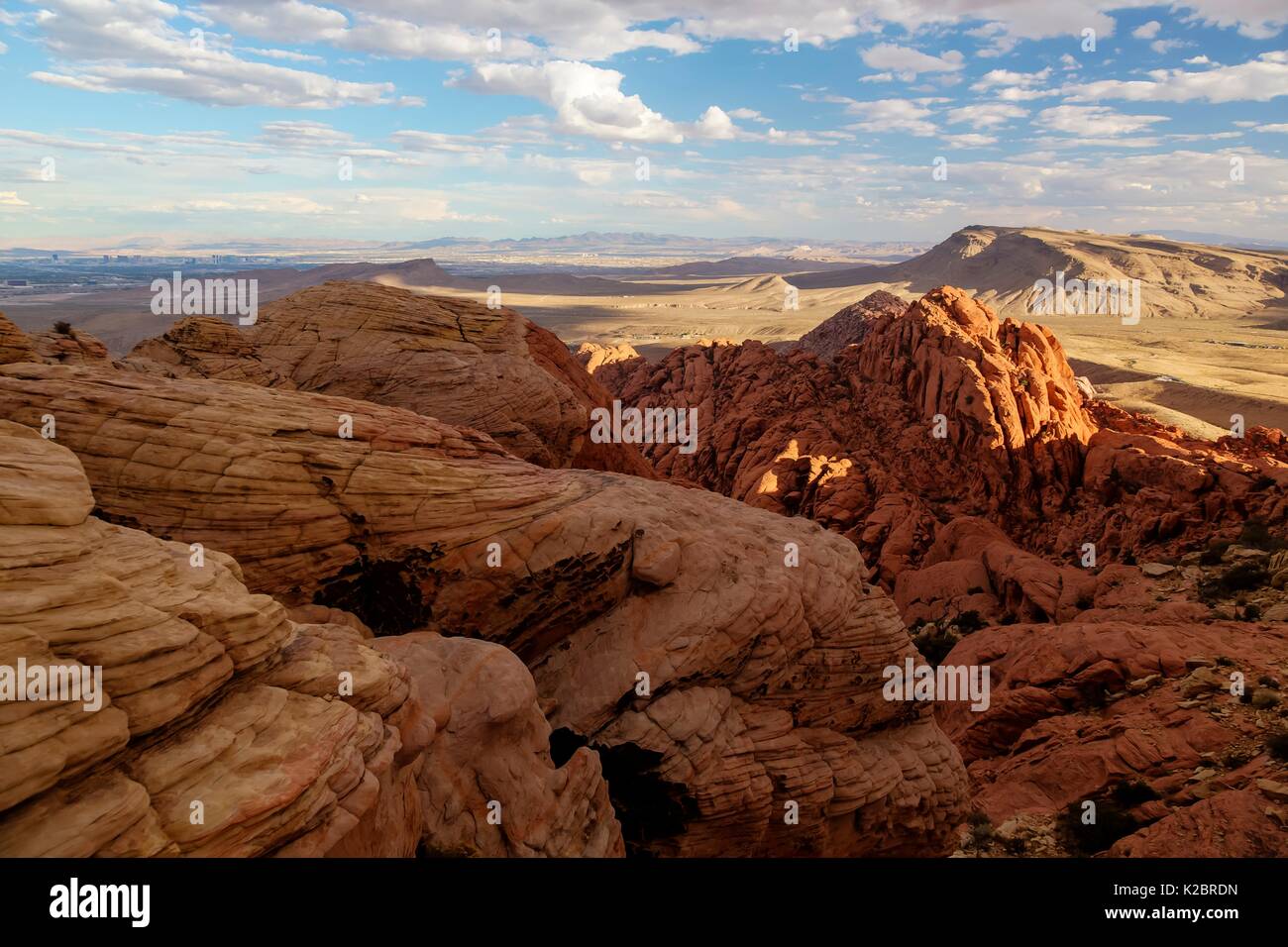 Red formazioni rocciose presso il Red Rock Canyon National Conservation Area 29 Settembre 2016 vicino a Las Vegas, Nevada. Foto Stock
