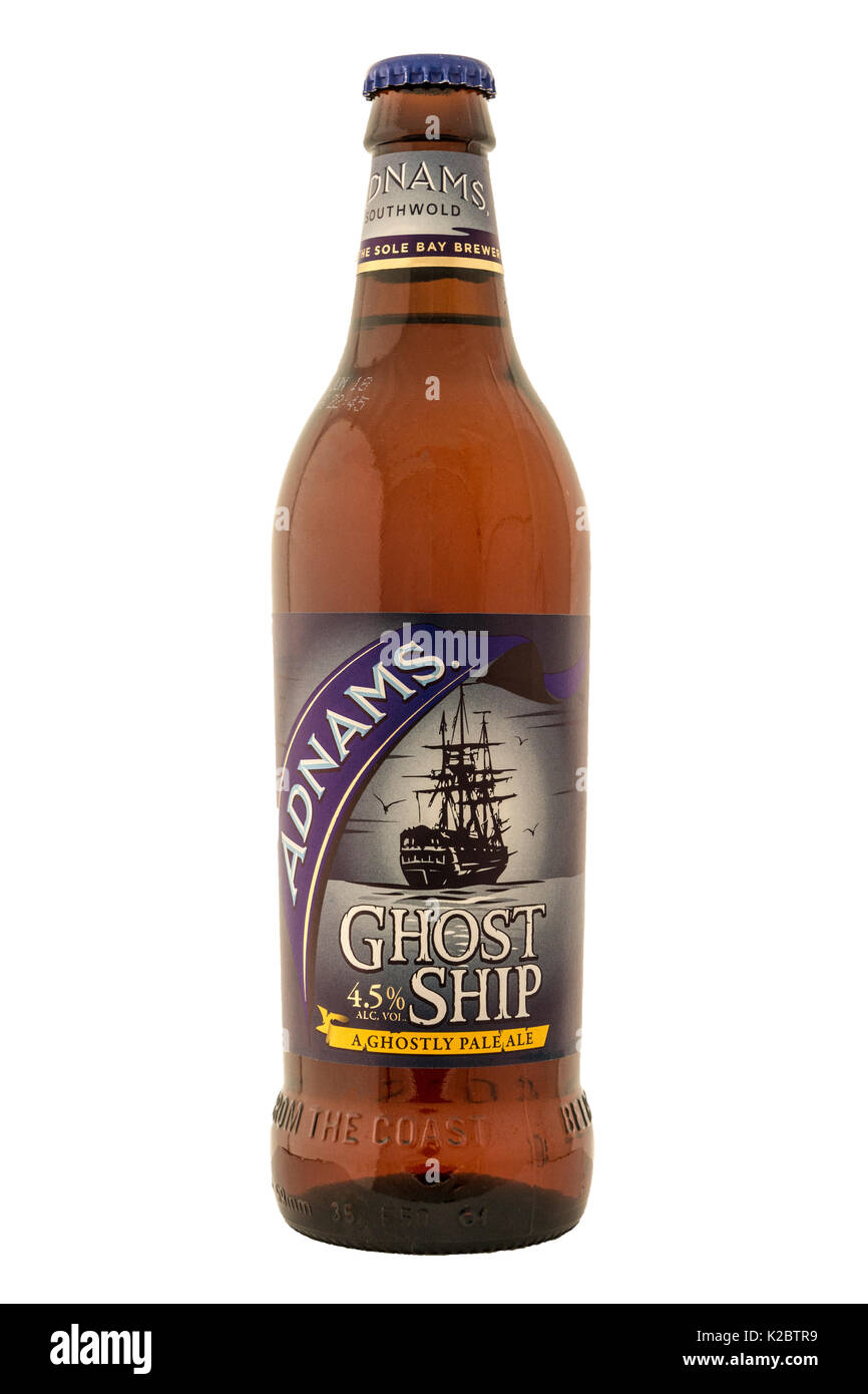 Adnams Brewery nave fantasma le bottiglie di birra. Foto Stock