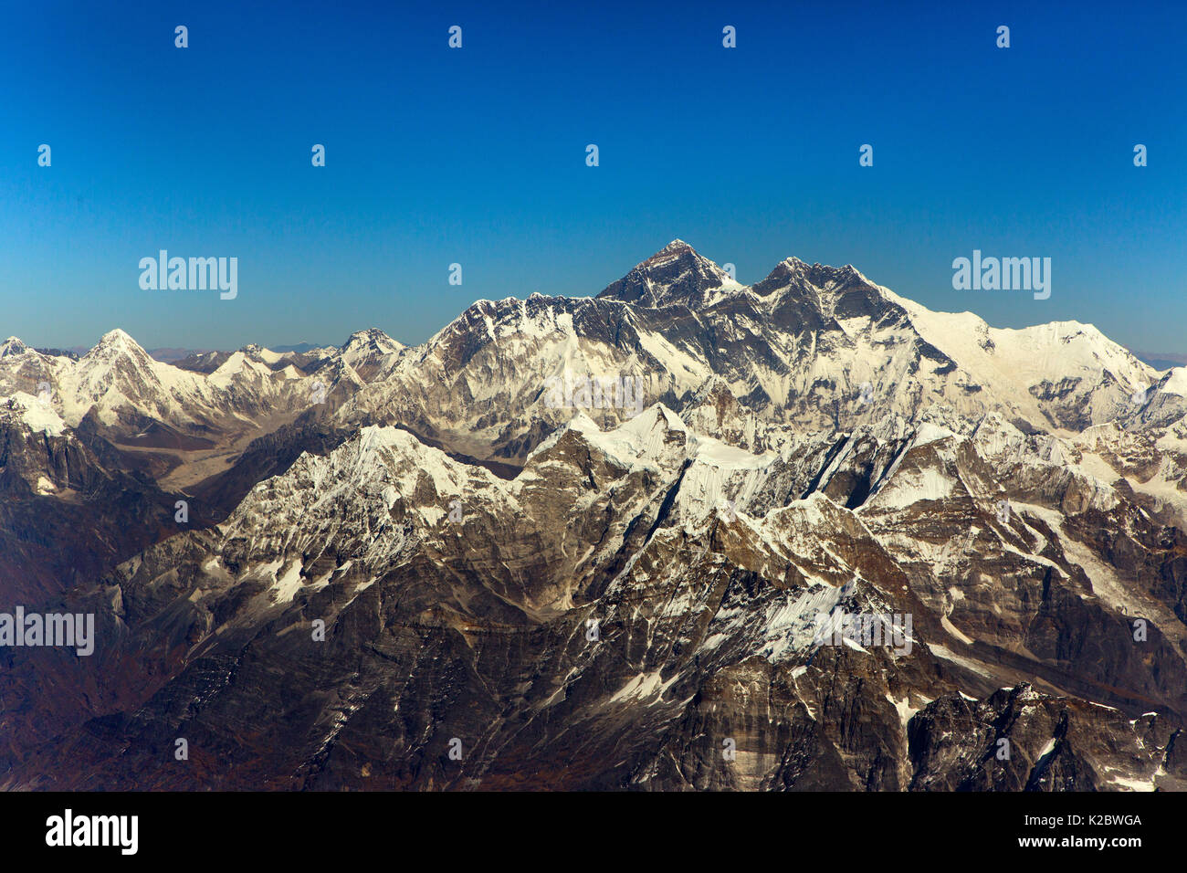 Il monte Everest paesaggio, Himalaya, Nepal. Novembre 2014. Foto Stock