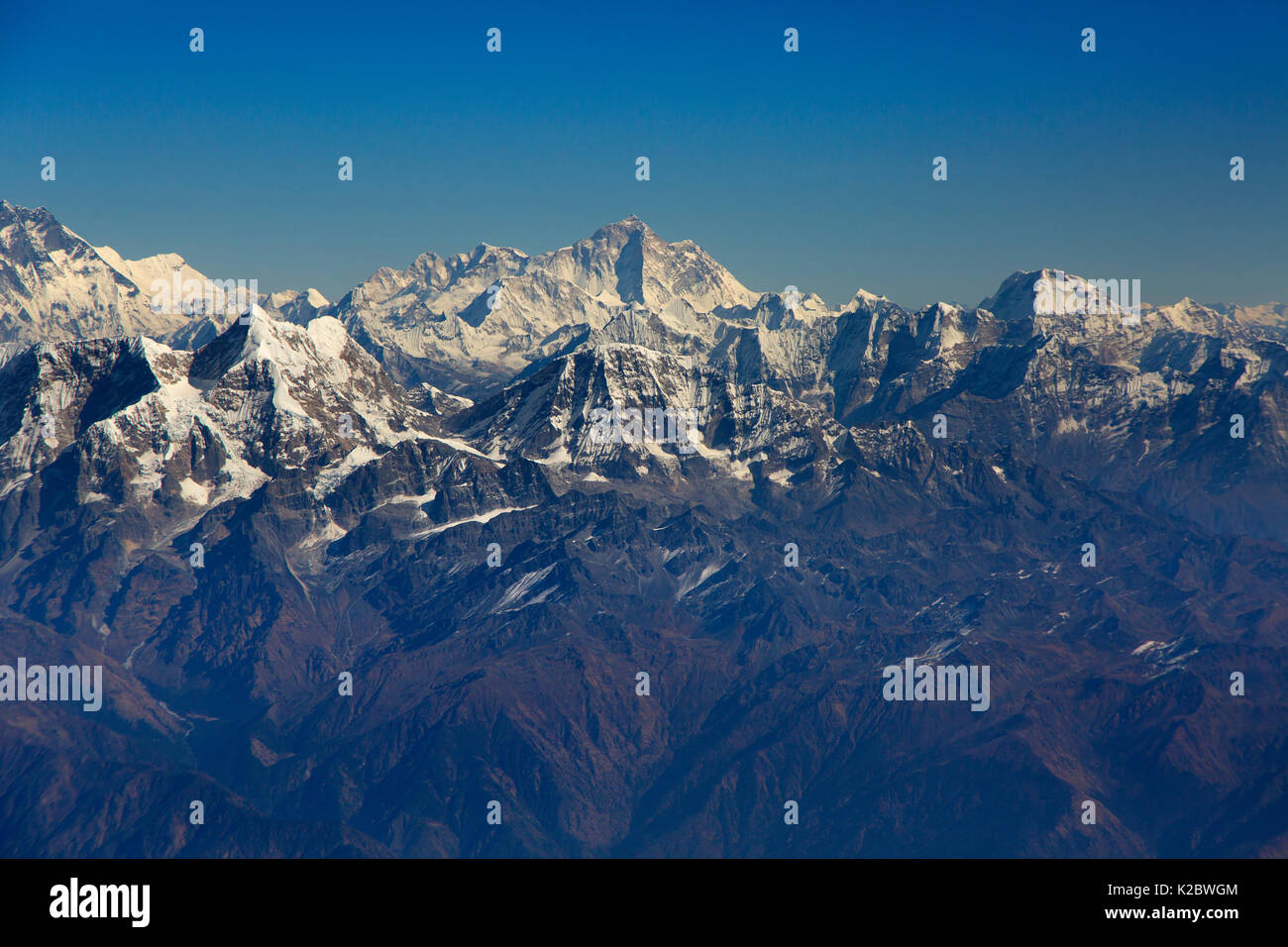 Il monte Everest paesaggio, Himalaya, Nepal. Novembre 2014. Foto Stock