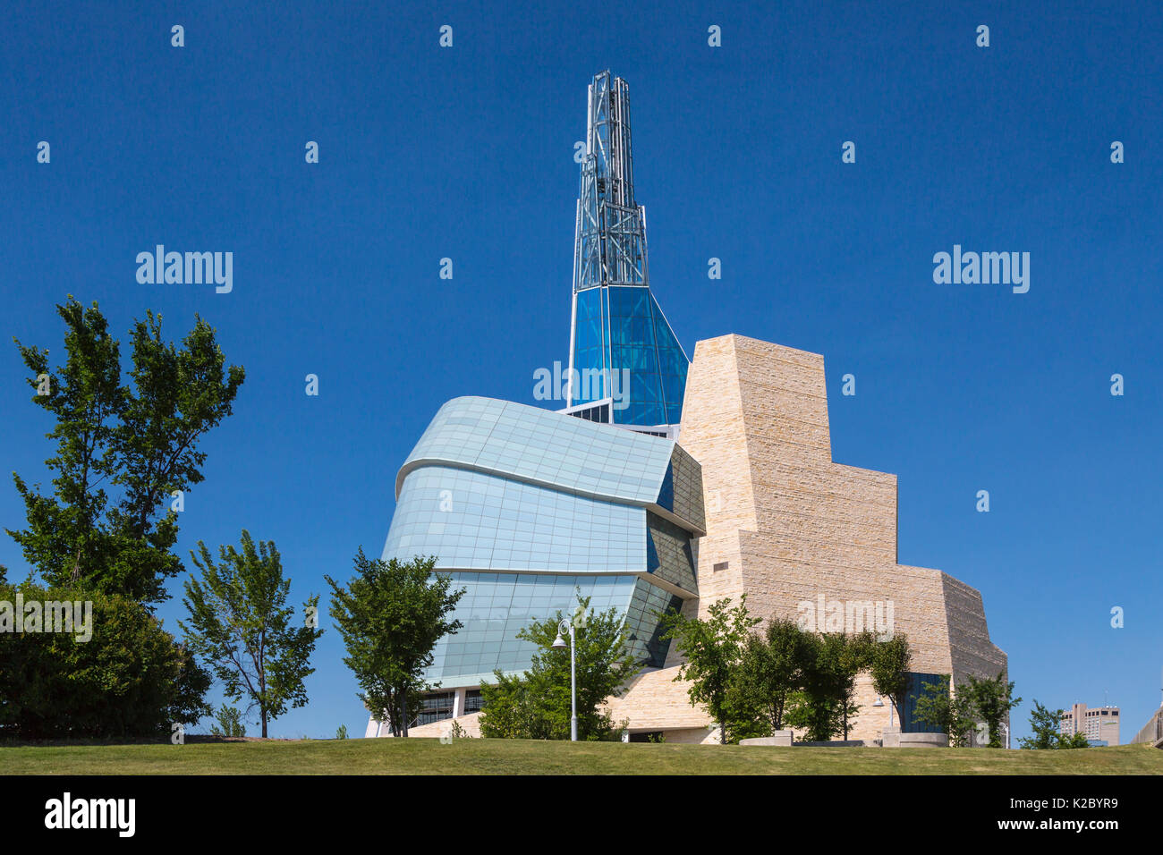 Il Museo Canadese per i Diritti Umani a forche in Winnipeg, Manitoba, Canada. Foto Stock