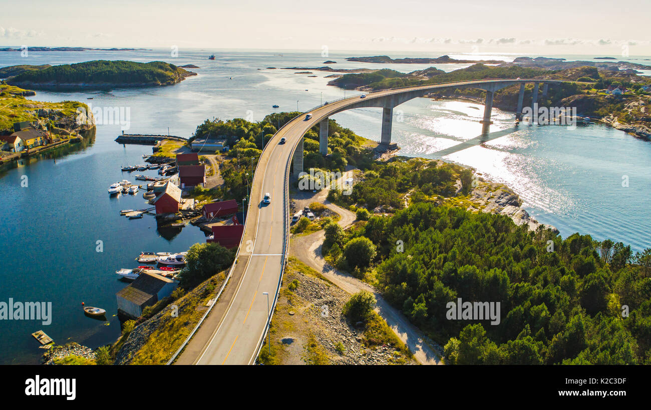 Ponte di Sotra islans. Bergen, Norvegia. Foto Stock