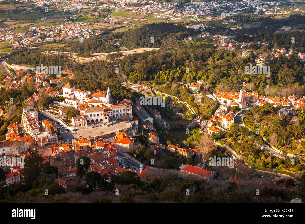 Visualizzazioni forma Castelo dos Mouros a Sintra, Portogallo Foto Stock