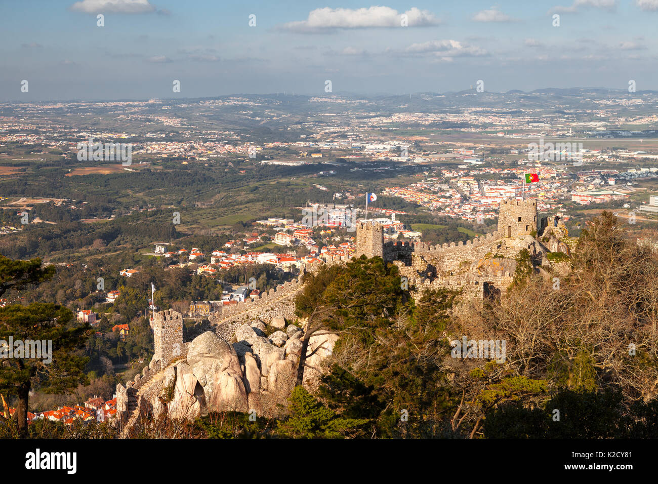 Castelo dos Mouros a Sintra, Portogallo Foto Stock
