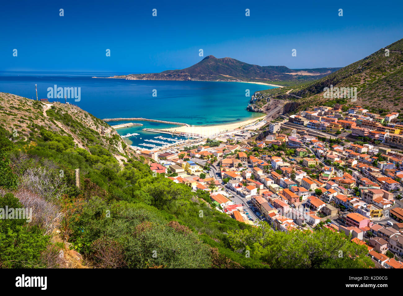 Buggerru Città Vicino A Spiaggia Di Portixeddu E San Nicolò