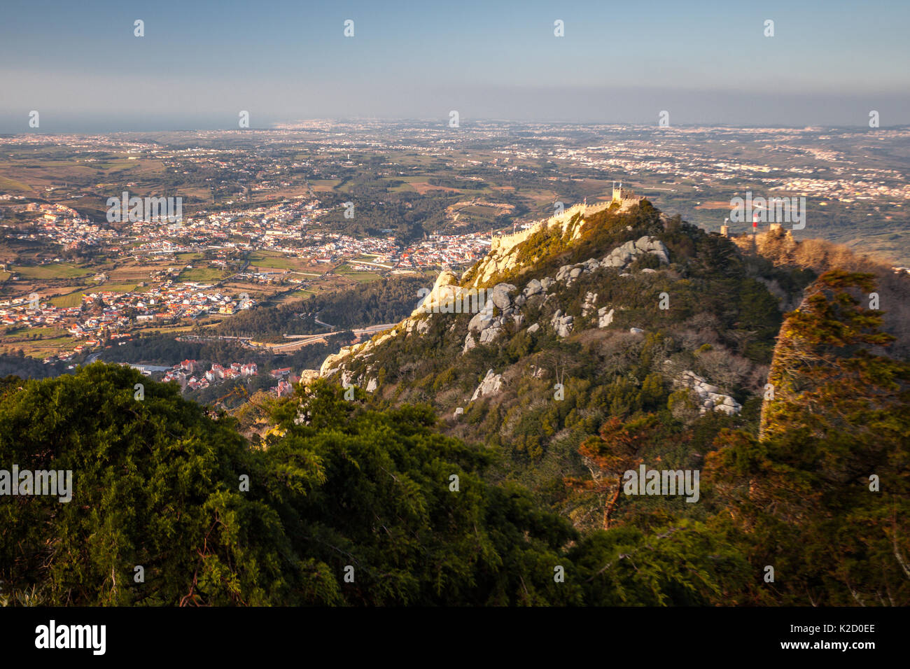 Vista dal Palazzo Nazionale pena di Sintra Foto Stock
