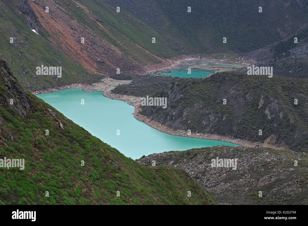 Il lago di Monte Namjagbarwa, Yarlung Zangbo Parco Nazionale del Grand Canyon, Tibet, Cina. Foto Stock