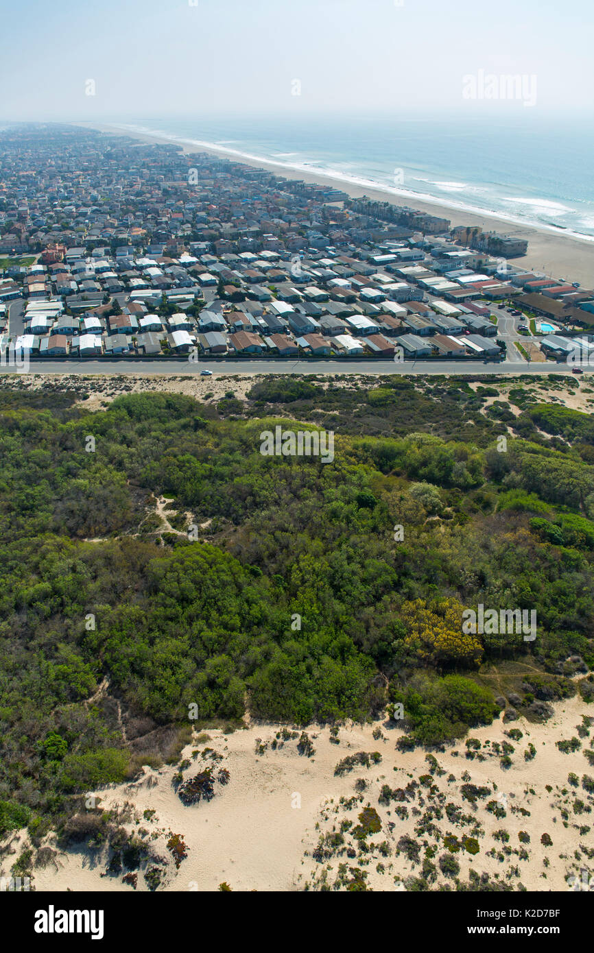 Vista aerea della città di Oxnard, Ventura County, California, Stati Uniti d'America, febbraio 2015. Foto Stock