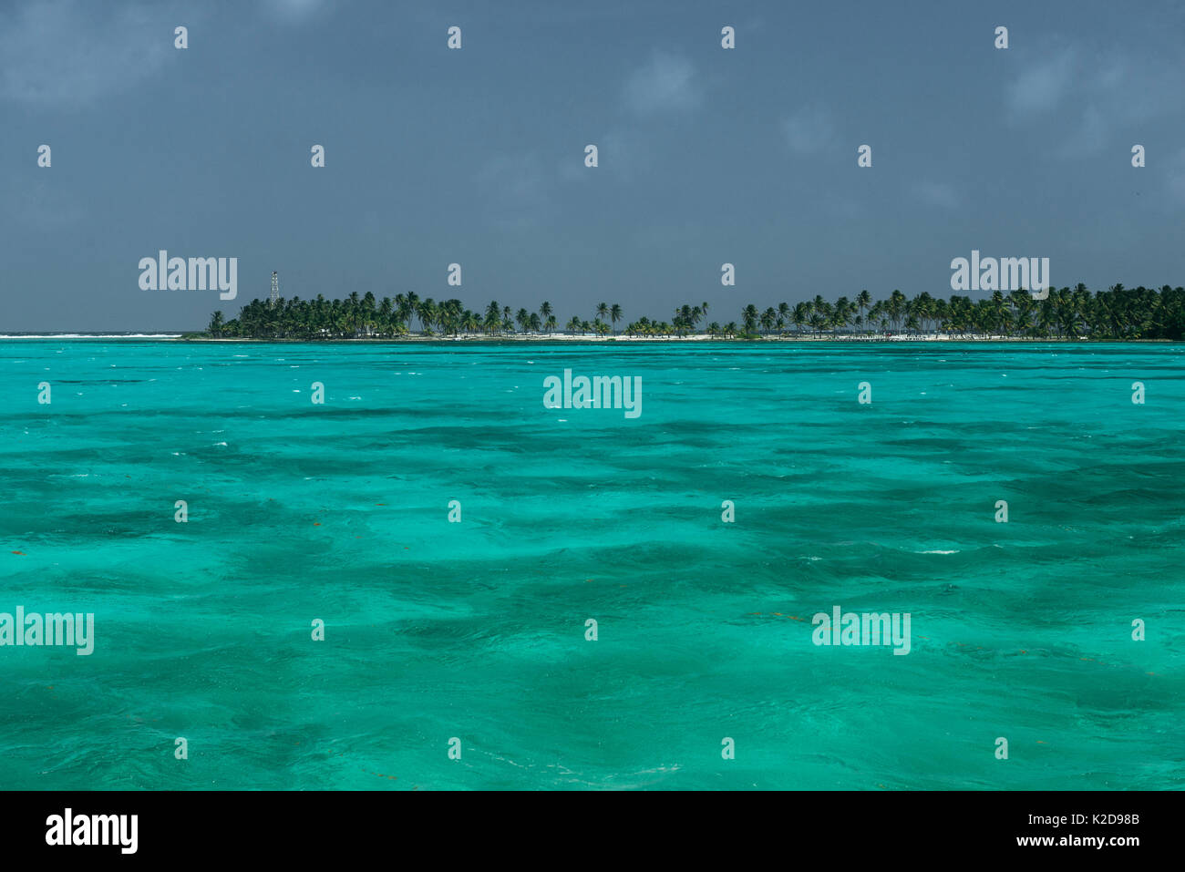 Paesaggio dell'oceano dei Caraibi vicino a Ambergris Caye, Belize, America centrale. Foto Stock