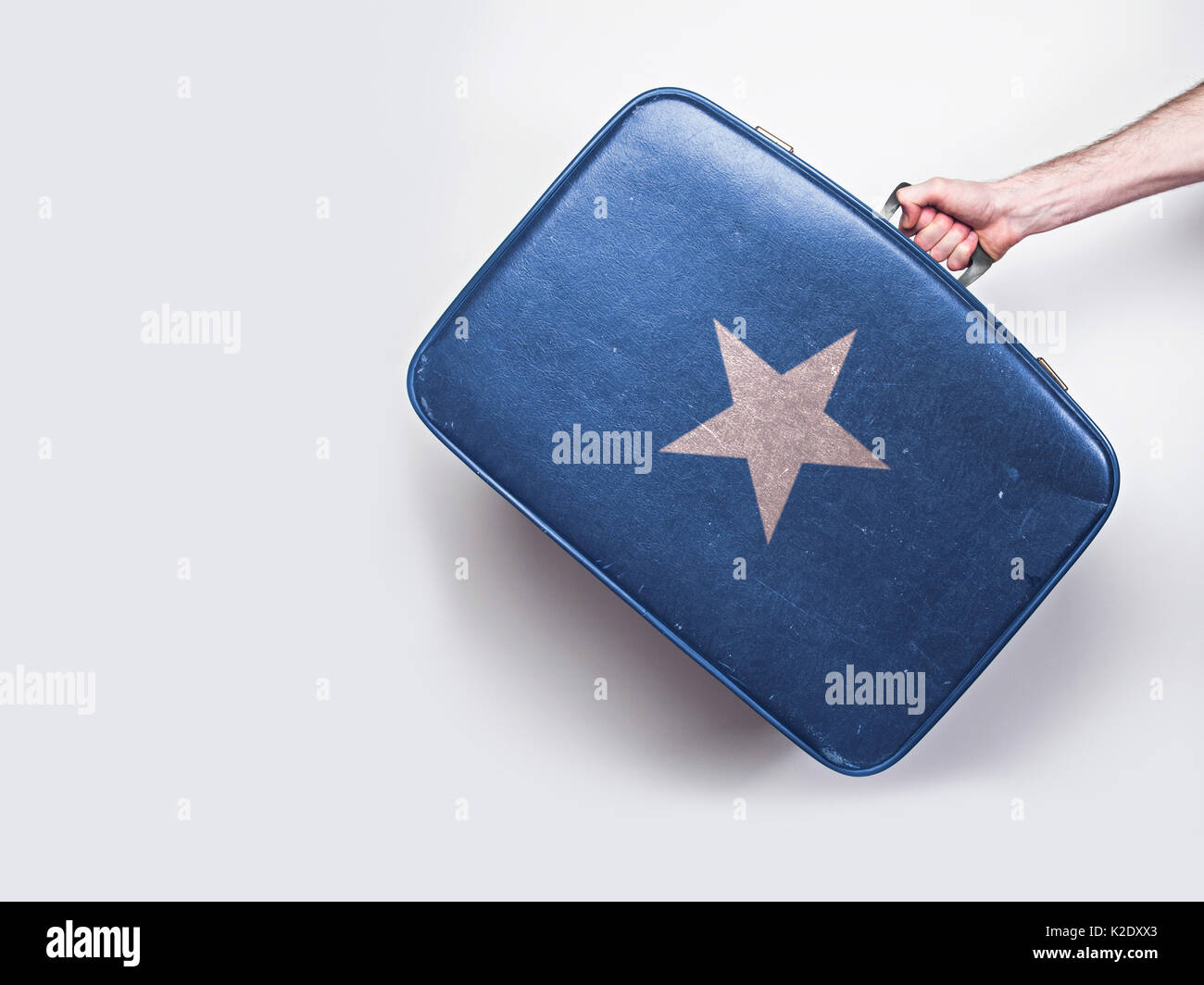 Somalia bandiera su una pelle vintage valigia. Foto Stock