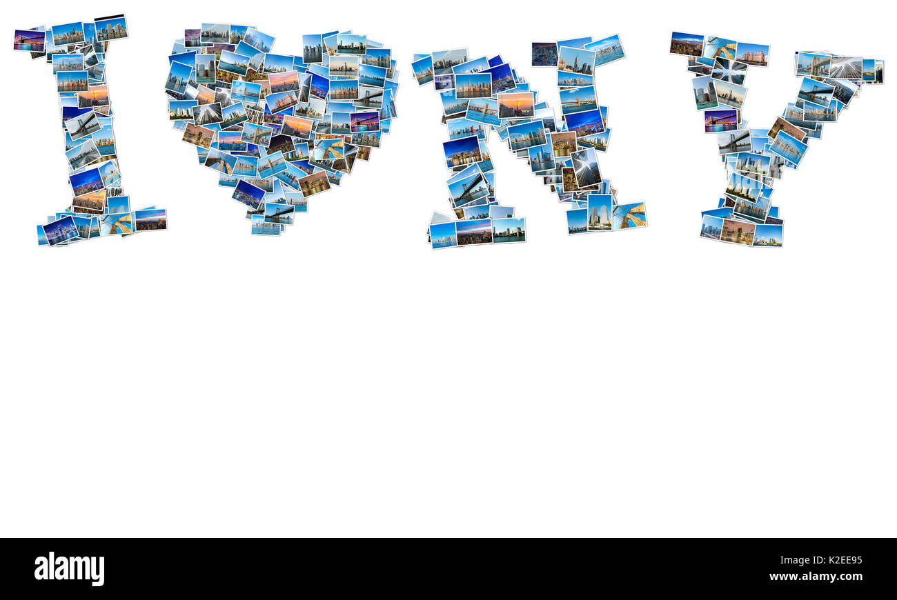 New York le foto in collage Foto Stock