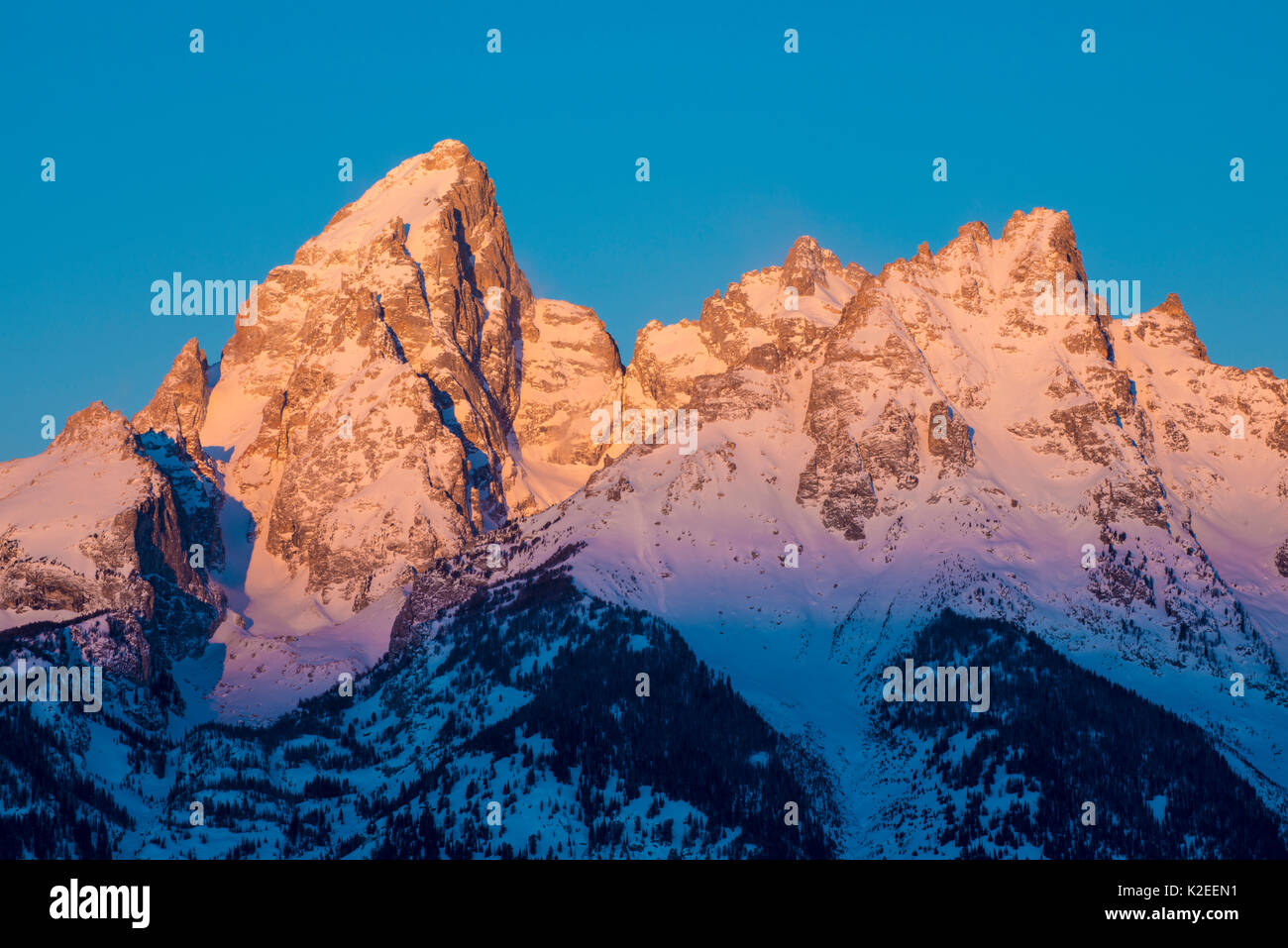 Grand Teton picco, Grand Teton National Park, Wyoming negli Stati Uniti. Foto Stock