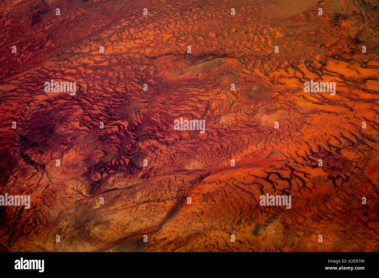 Vista dal piano del paesaggio tra Broome e Perth, Australia, Ottobre. Foto Stock