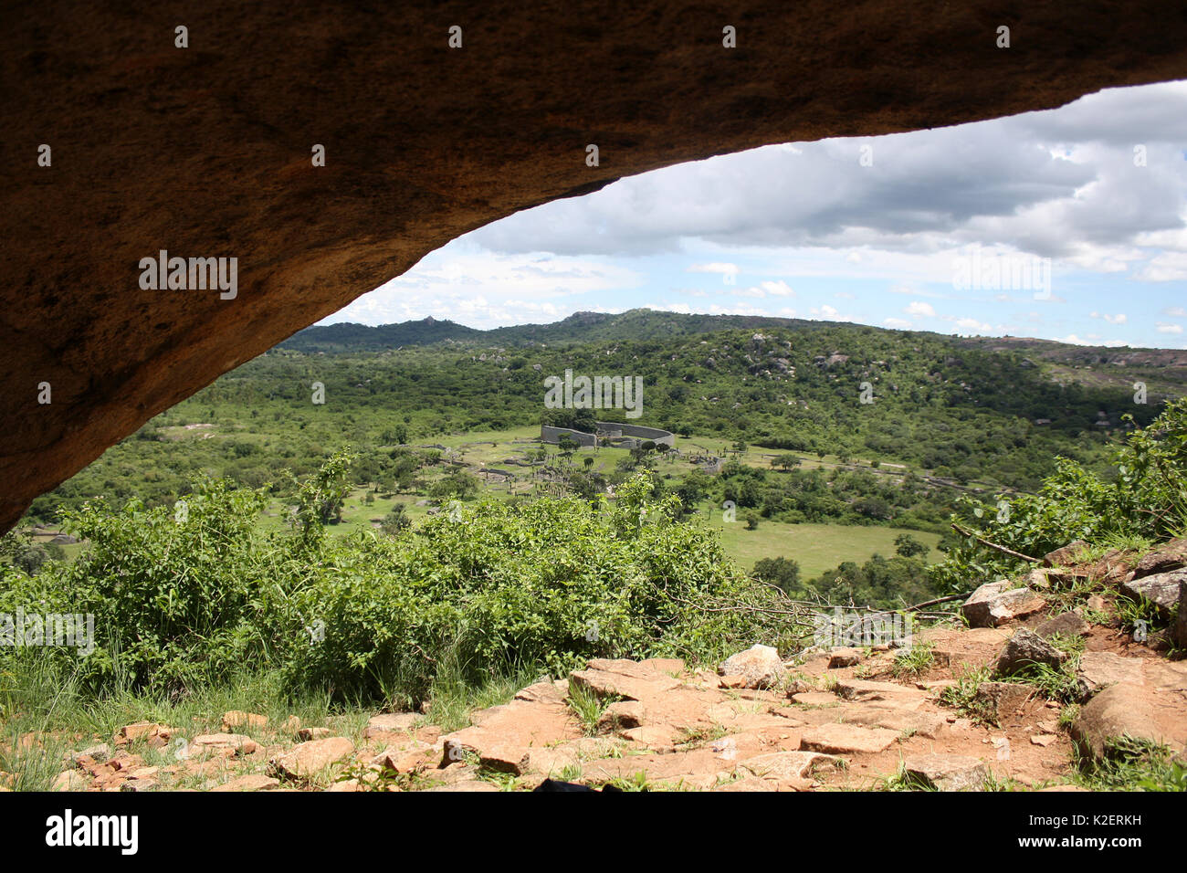 Grande Zimbabwe rovine, i ruderi della ex capitale del regno dello Zimbabwe, costruito tra 11th-15th centuary. Central Zimbabwe Gennaio 2011. Foto Stock