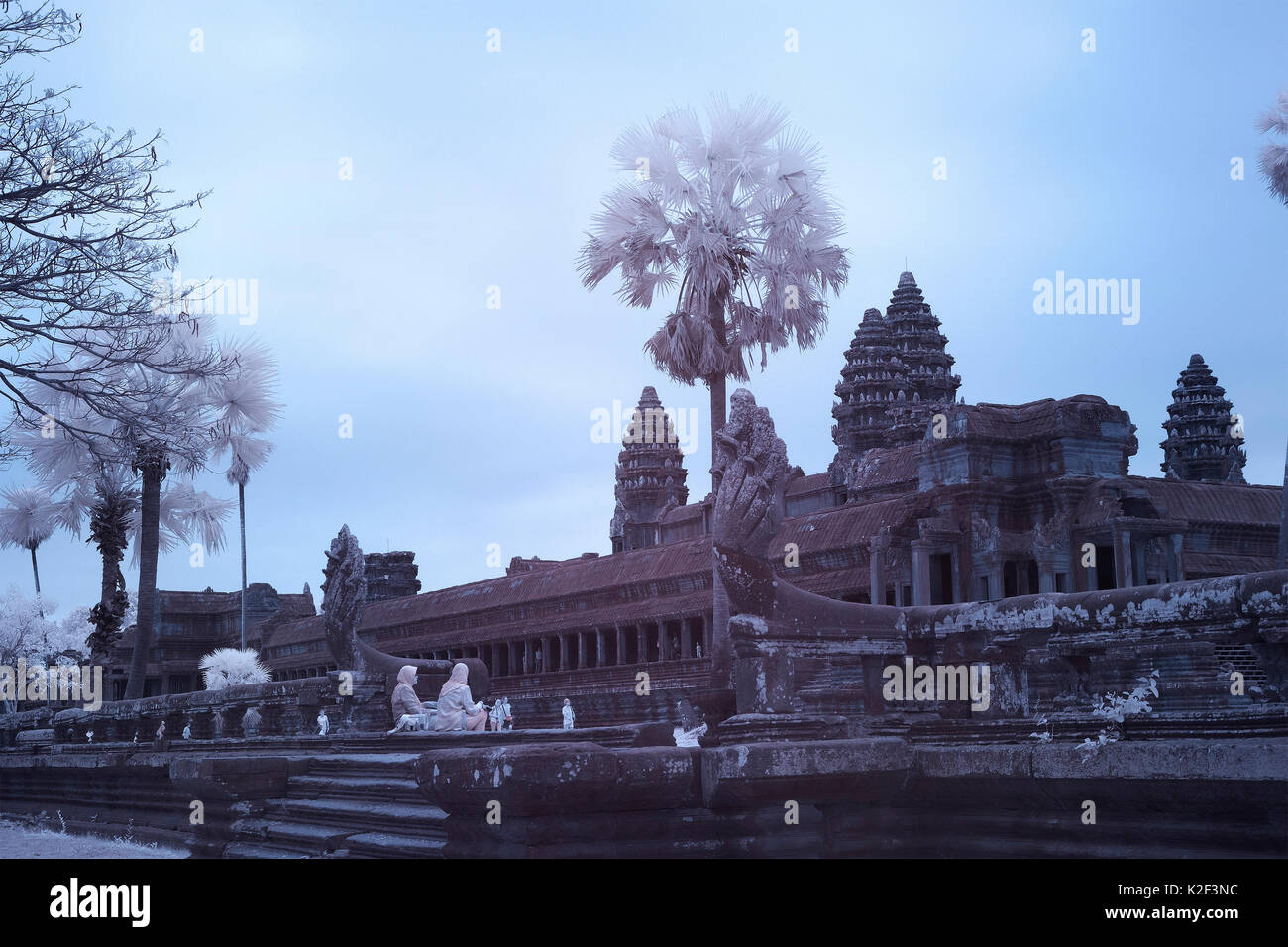 Angkor Wat meraviglie del mondo castello in pietra siem reap Cambogia Foto Stock
