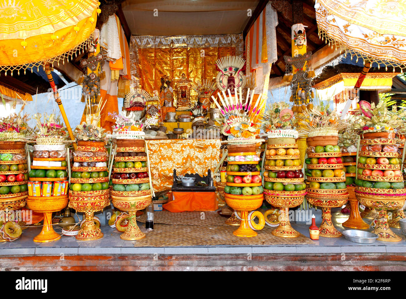 Offerte di Tempio, Pejeng, Ubud, Bali, Indonesia Foto Stock