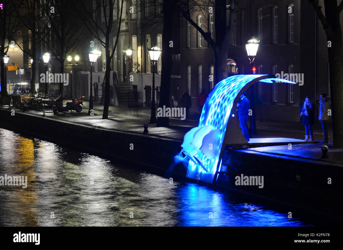 Oggetto luce a illuminade, Amsterdam, Paesi Bassi Foto Stock