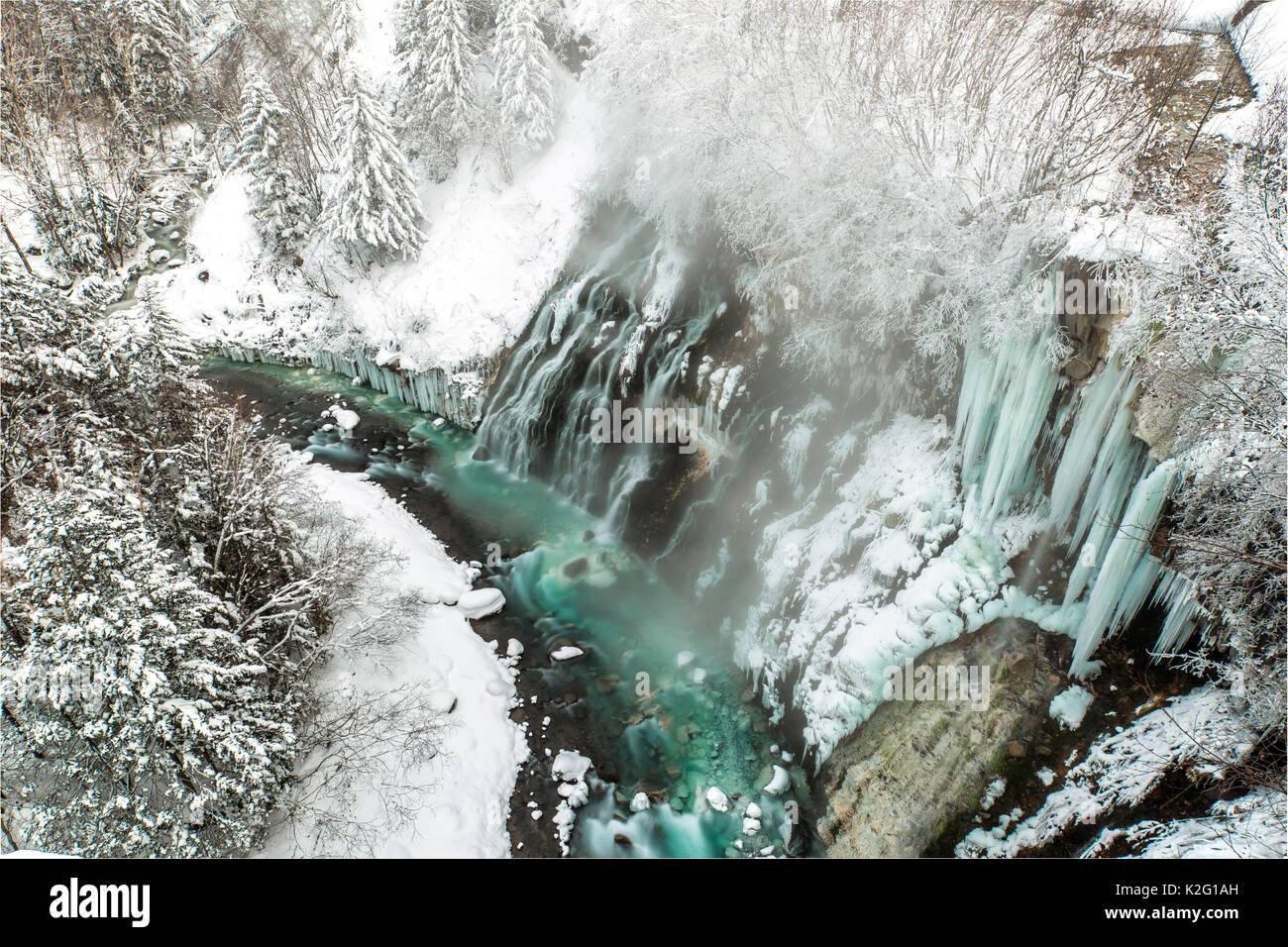 Shirahige cade, Hokkaido, Biei, Giappone Foto Stock