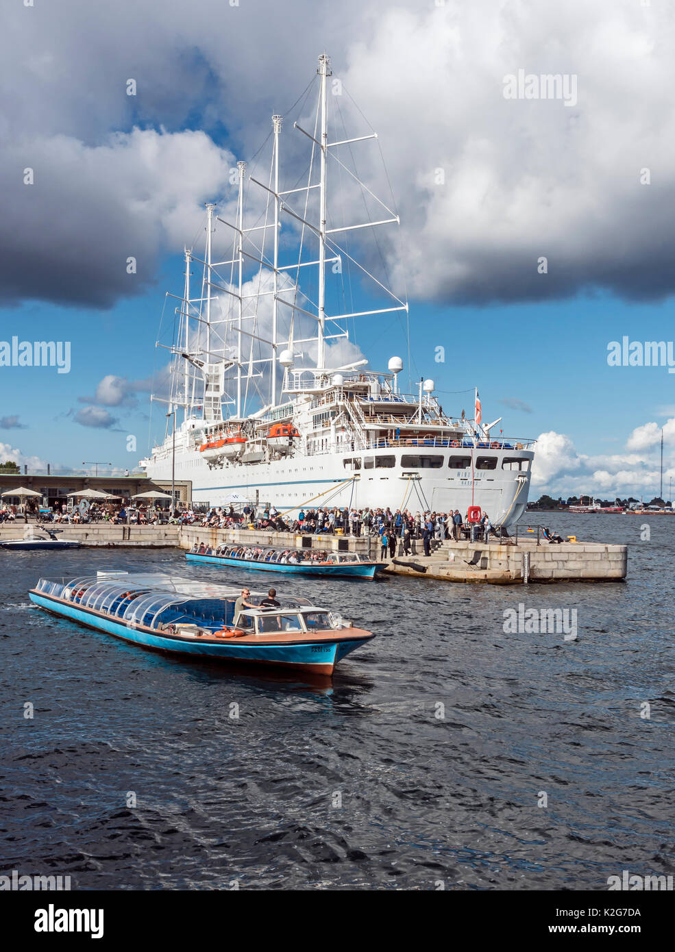 Vela Windstars nave da crociera Wind Surf ormeggiati a Nordre Toldbod durante Kulturhavn (Cultura Porto) Festival porto di Copenhagen DANIMARCA Europa Foto Stock