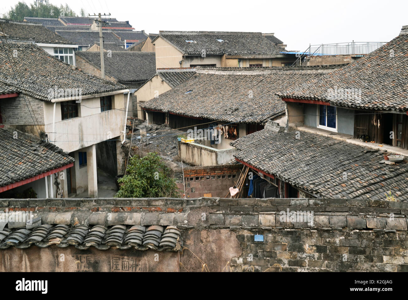Piccolo villaggio nella Cina orientale Foto Stock