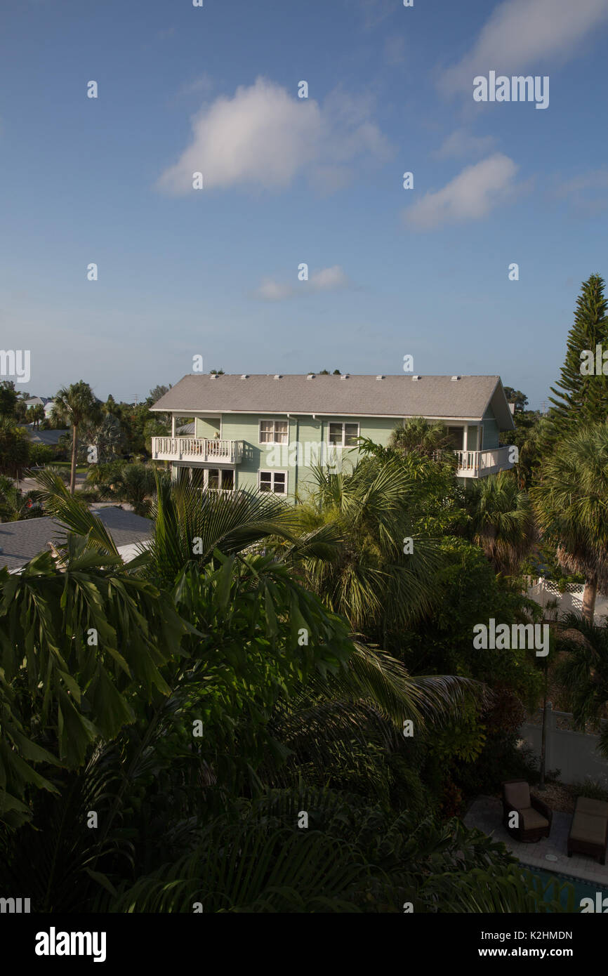 Case sulla spiaggia su Anna Maria Island, Florida Foto Stock