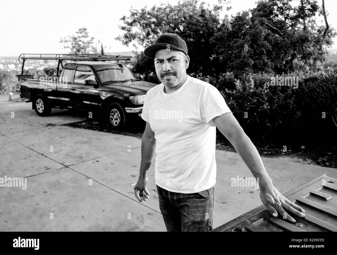 Carpenter prendendo una pausa Foto Stock