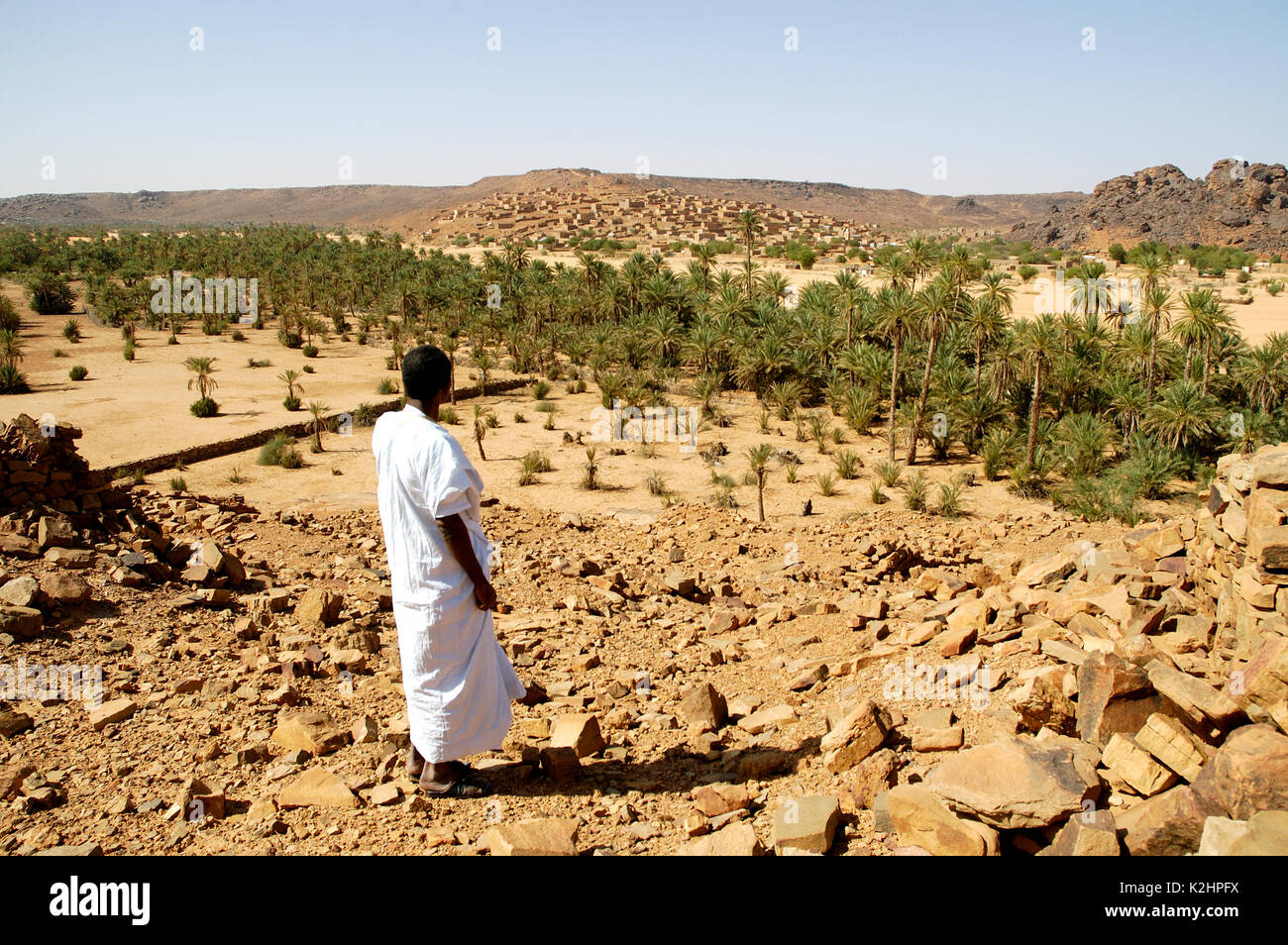 Oasi di Rachid. Regione Tagant, Mauritania Foto Stock