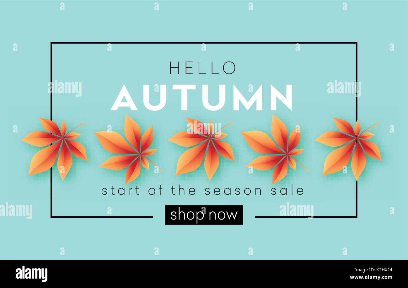 Moderno e alla moda autunno sfondo con Bright Foglie di autunno per la progettazione di poster, volantini banner. Illustrazione Vettoriale Illustrazione Vettoriale