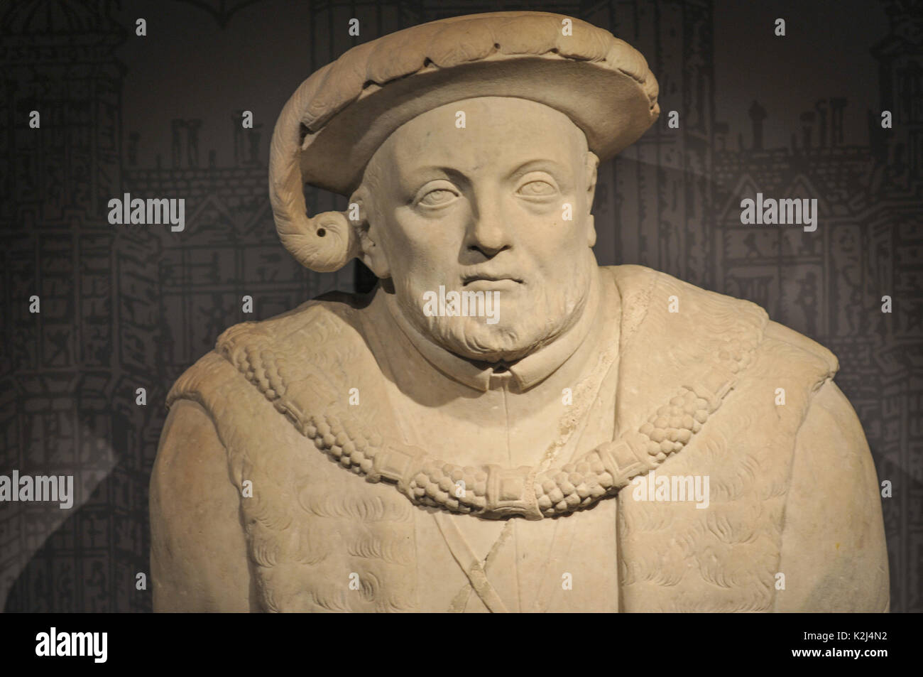 Henry VIII L'ottava busto statua Ashmolean Museum di Oxford Inghilterra REGNO UNITO Foto Stock