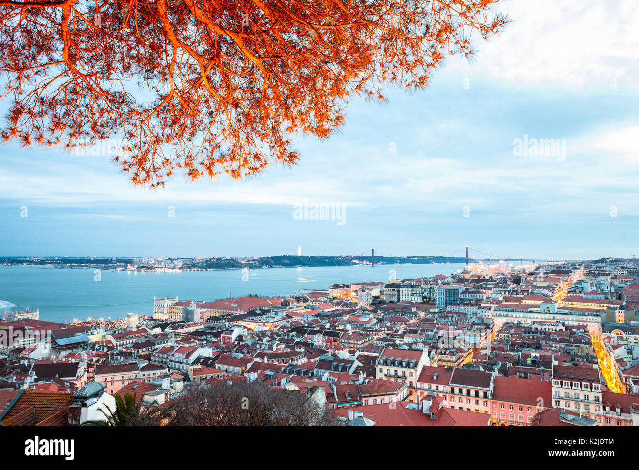 Miradores de Lisboa, las mejores vistas de la Capital de Portogallo. Foto Stock