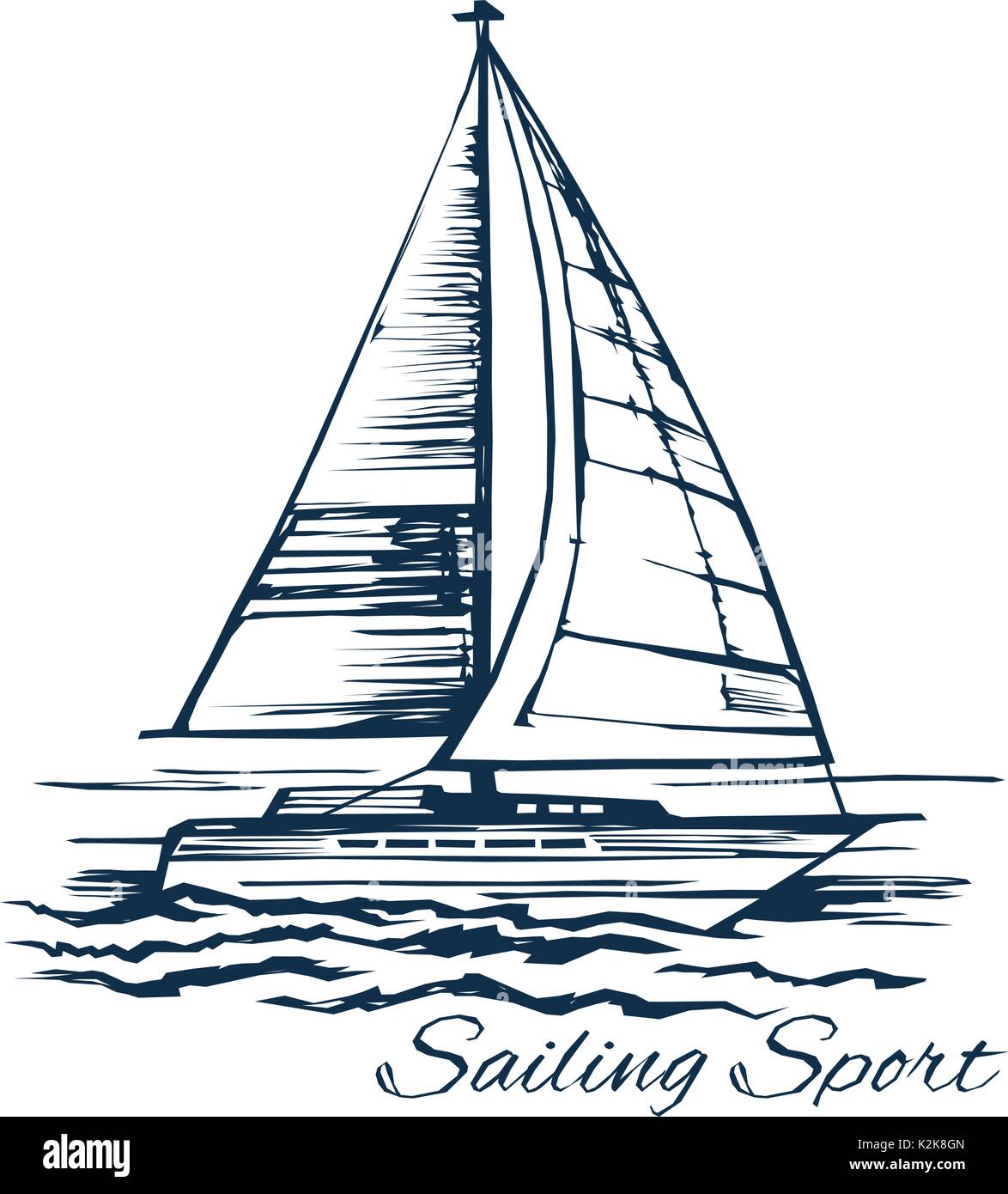 Il riposo attivo sul mare. Illustrazione Vettoriale