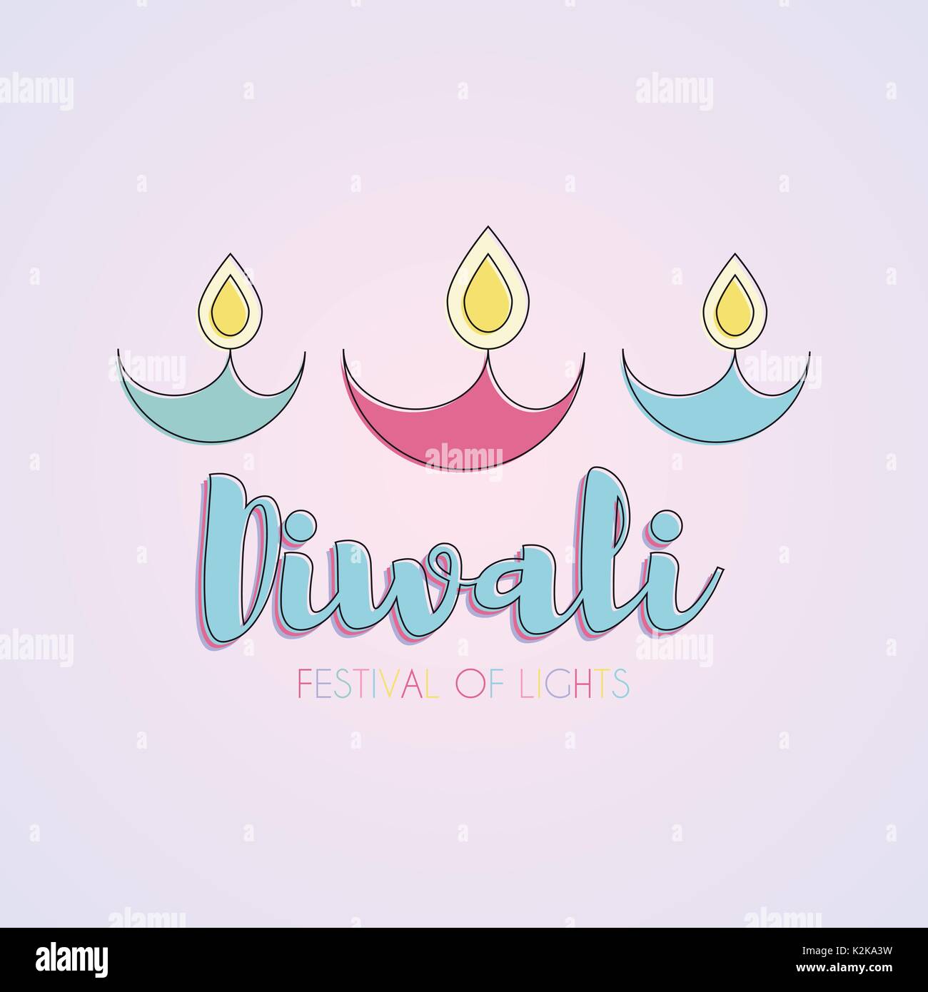 Felice Diwali progettazione di testo Illustrazione Vettoriale