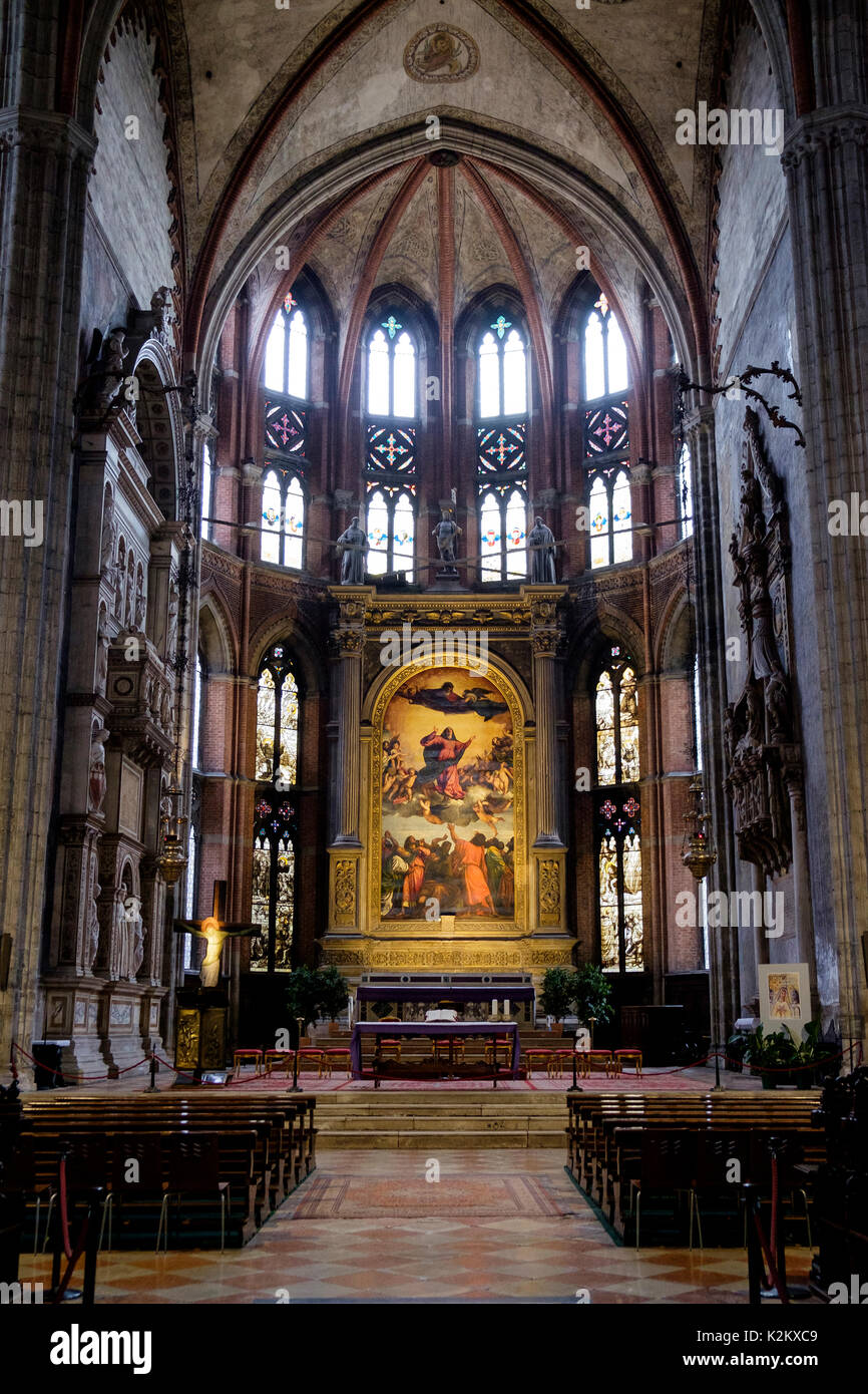 Assunzione della Vergine di Tiziano Santa Maria Gloriosa dei Frari Venezia Foto Stock