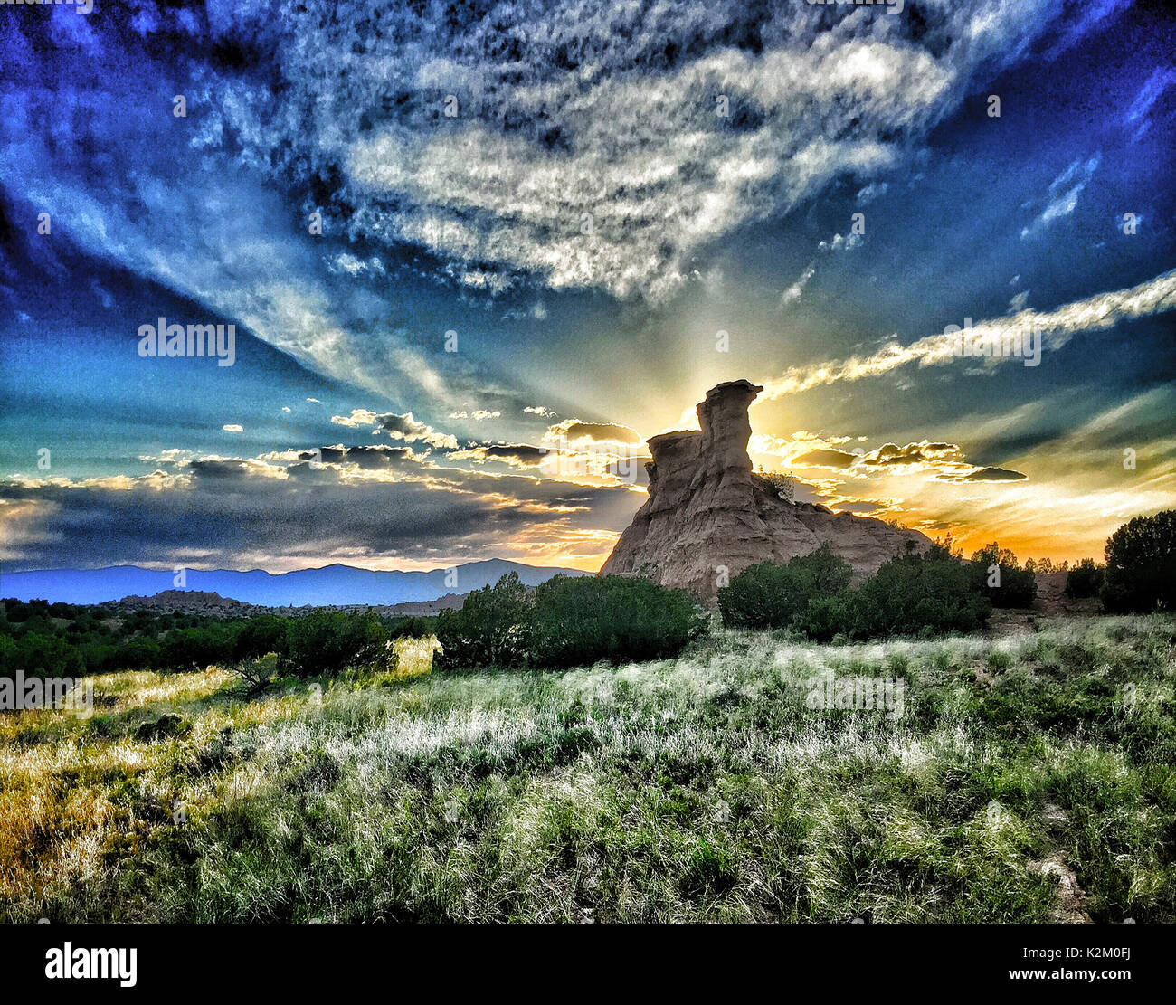 HOODO NUOVO MESSICO TRAMONTO CHIMAYO nelle vicinanze. Foto Stock