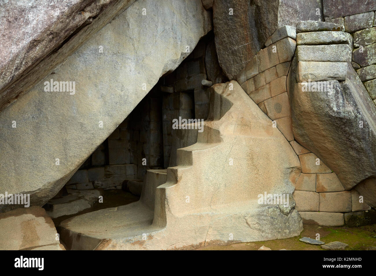 Tomba Reale, Machu Picchu rovine Inca (sito Patrimonio Mondiale), la Valle Sacra, Perù, Sud America Foto Stock