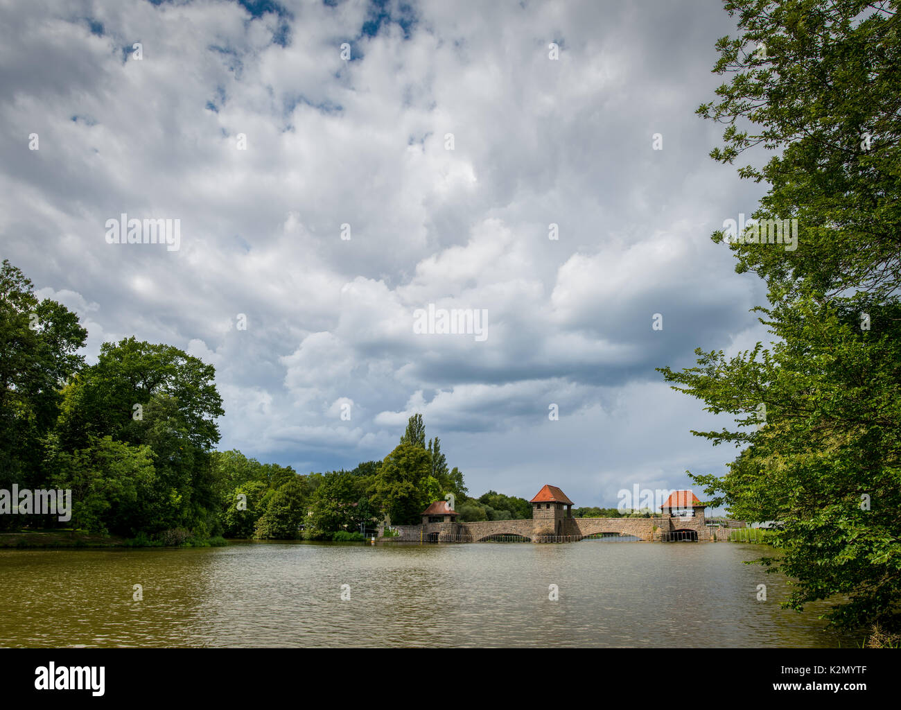 Uno stramazzo in Leipzig Germania Foto Stock