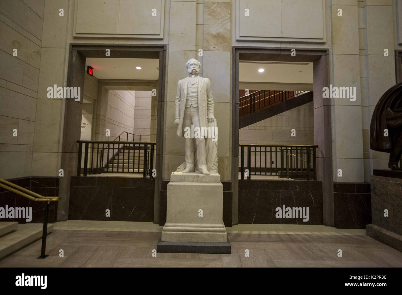 Agosto 31, 2017 - Washington, Distretto di Columbia, Stati Uniti d'America - una statua del generale confederato WADE HAMPTON (centro) in Campidoglio degli Stati Uniti. (Credito Immagine: © Alex Edelman via ZUMA filo) Foto Stock