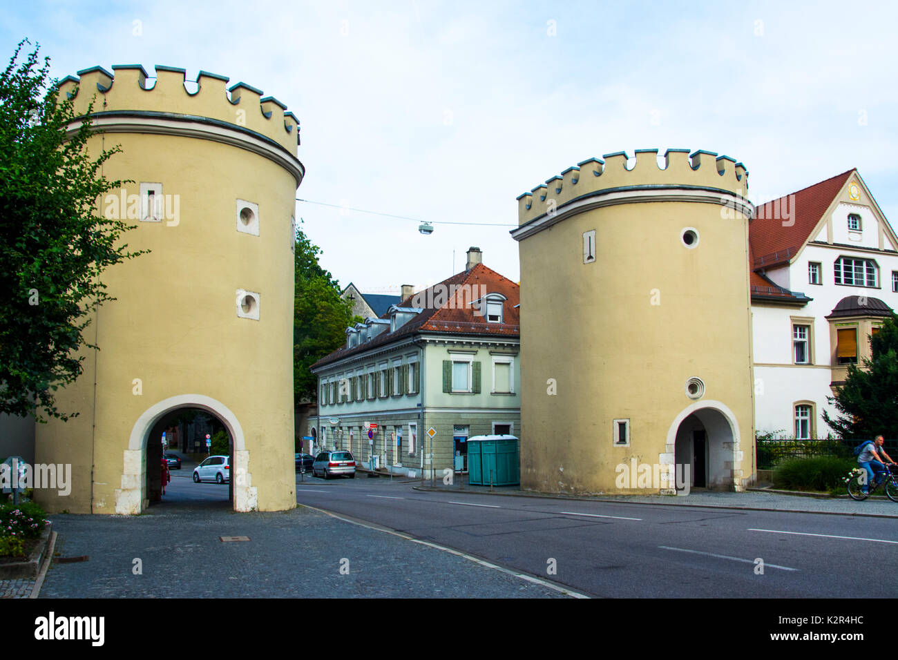 Un gateway in Schloss St Emmeram, il palazzo dei Thurn und Taxis family, Regensburg, Germania Foto Stock