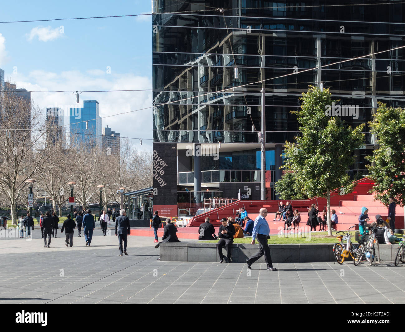 Il River Side a Quay Southbank, Melbourne, Victoria, Australia Foto Stock