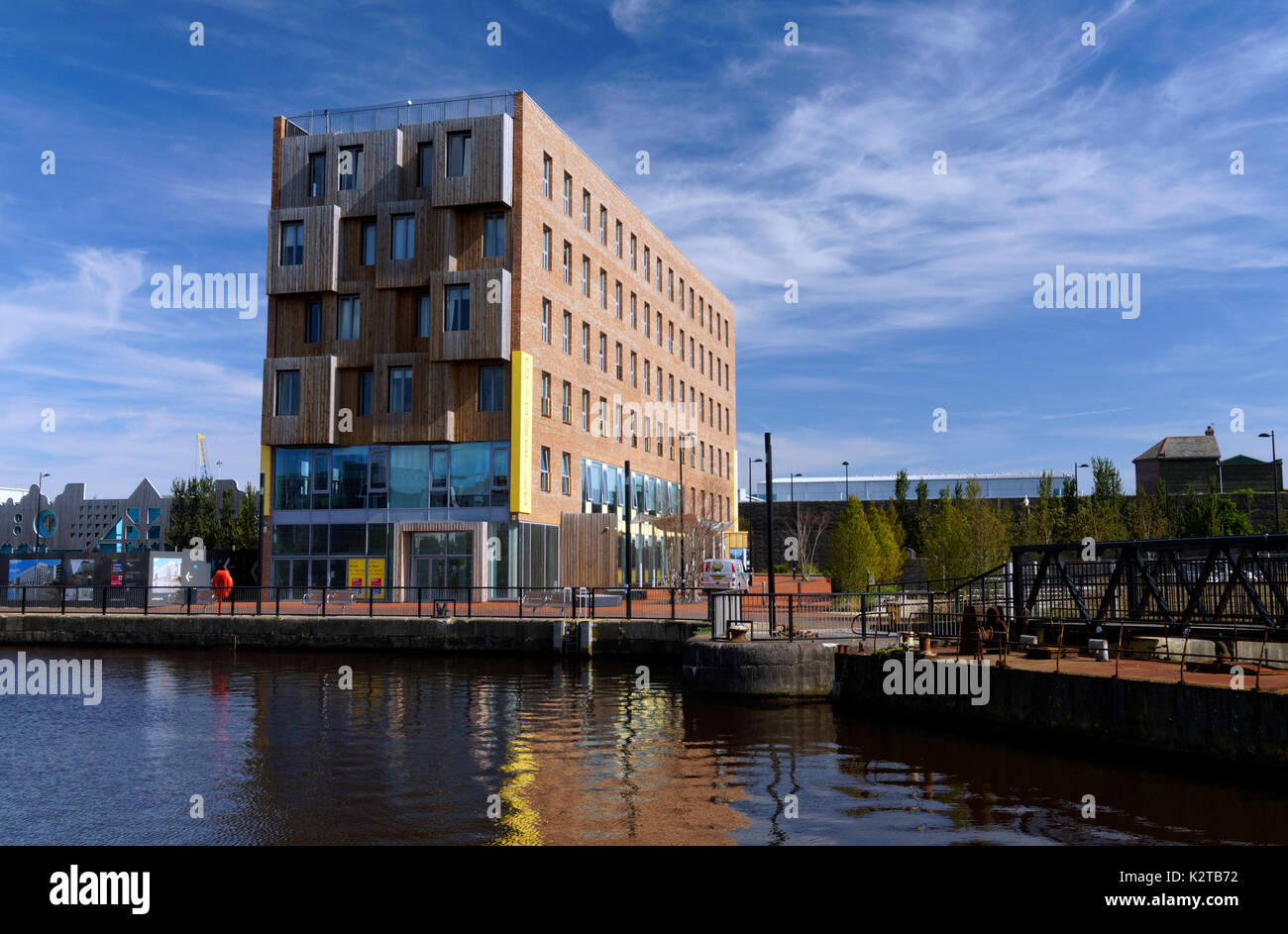 Gloworks industrie creative centre, Porth Teigr, Roath Bacino, la Baia di Cardiff, Cardiff, Galles del Sud, Regno Unito. Foto Stock