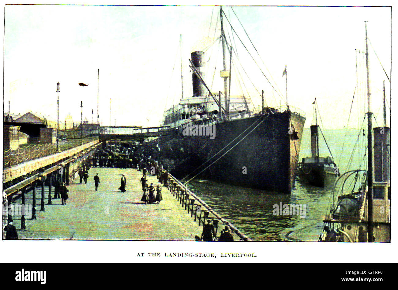 1925 - Vapore nave passeggeri e rimorchiatori a Liverpool (Regno Unito) imbarcadero UK (ingegnere Giovanni Giacomo Webster) Foto Stock