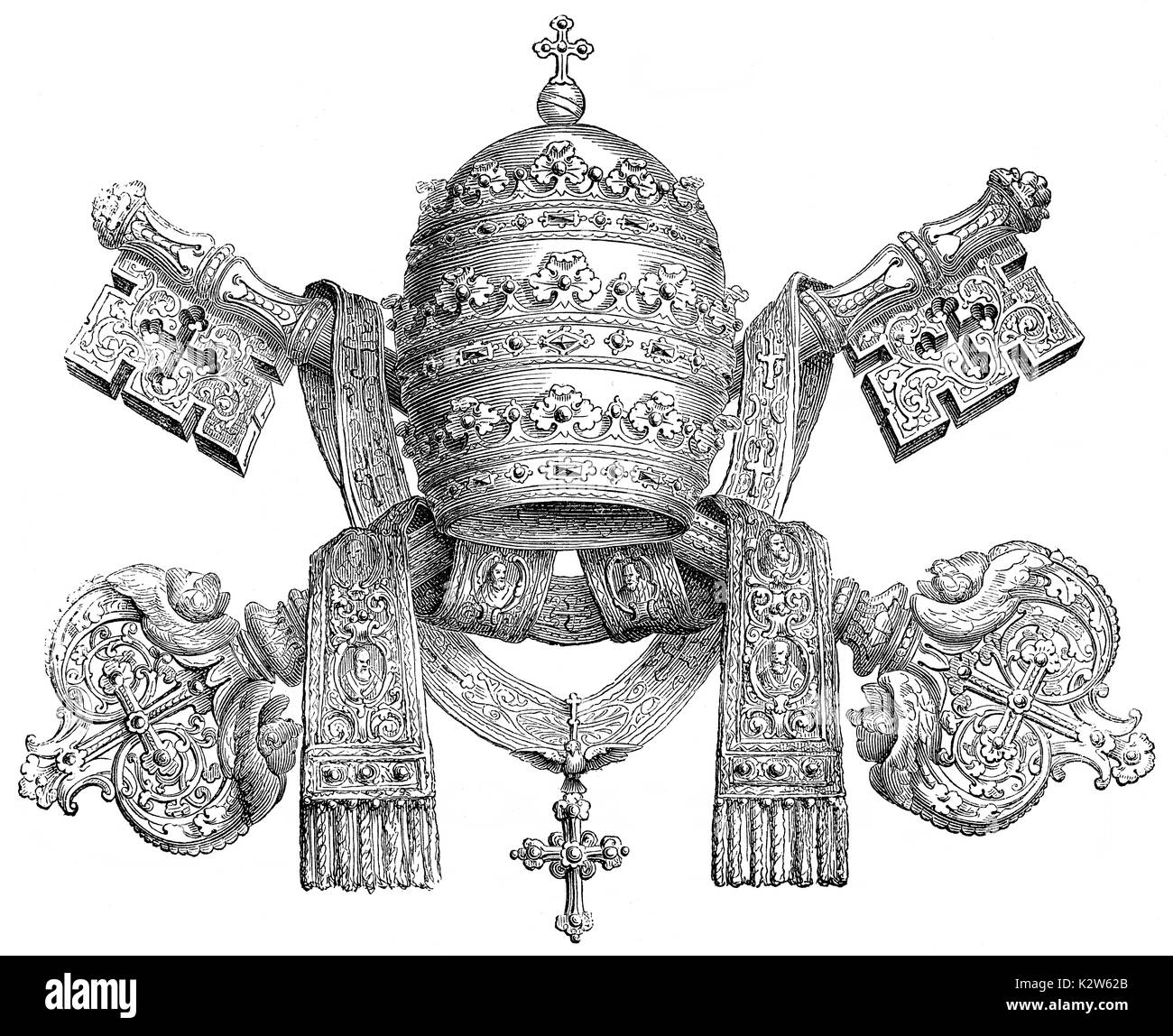 La Papal stemma Foto Stock