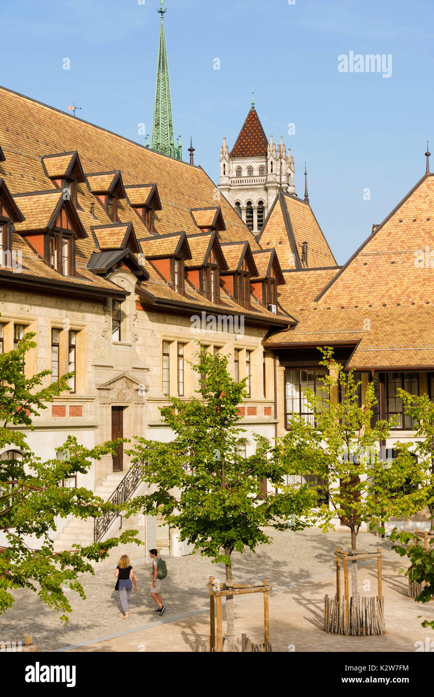 Ginevra Svizzera il Collège Calvin, originariamente il Collège de Genève, è il pubblico più antico della scuola secondaria è stata fondata in i559 da Giovanni Calvino Foto Stock