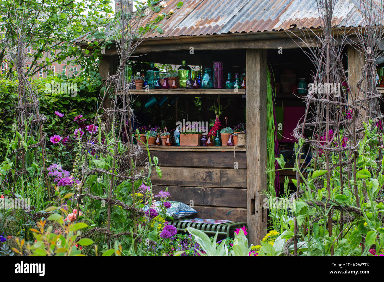 BBC Radio, il riso Anneka Taglio colore giardino, designer Sarah Raven Foto Stock