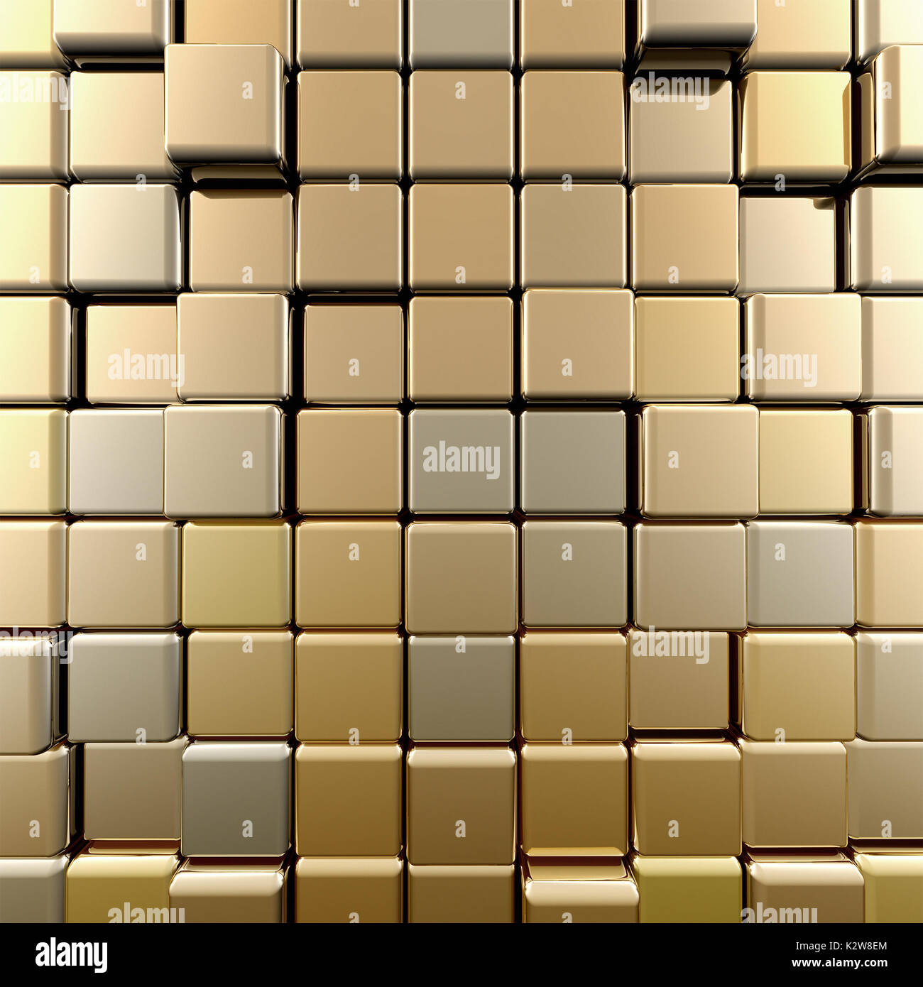 Oro sullo sfondo della parete 3d rendering Foto Stock