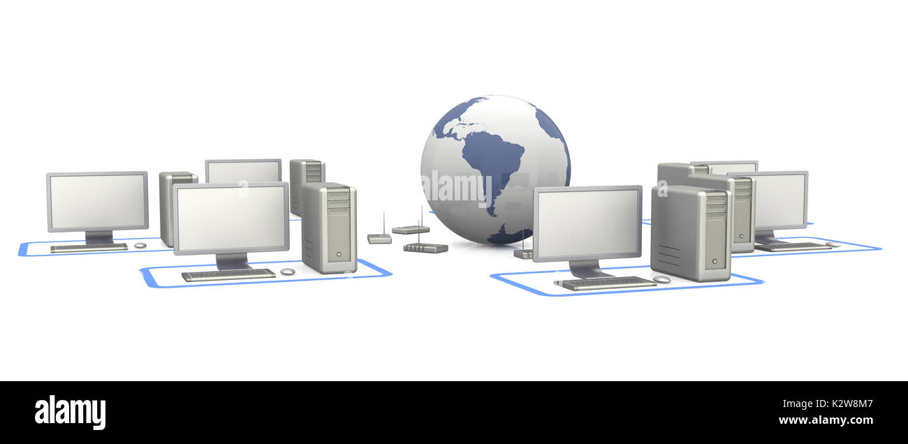 Rete digitale sfondo grafico 3D rendering Foto Stock